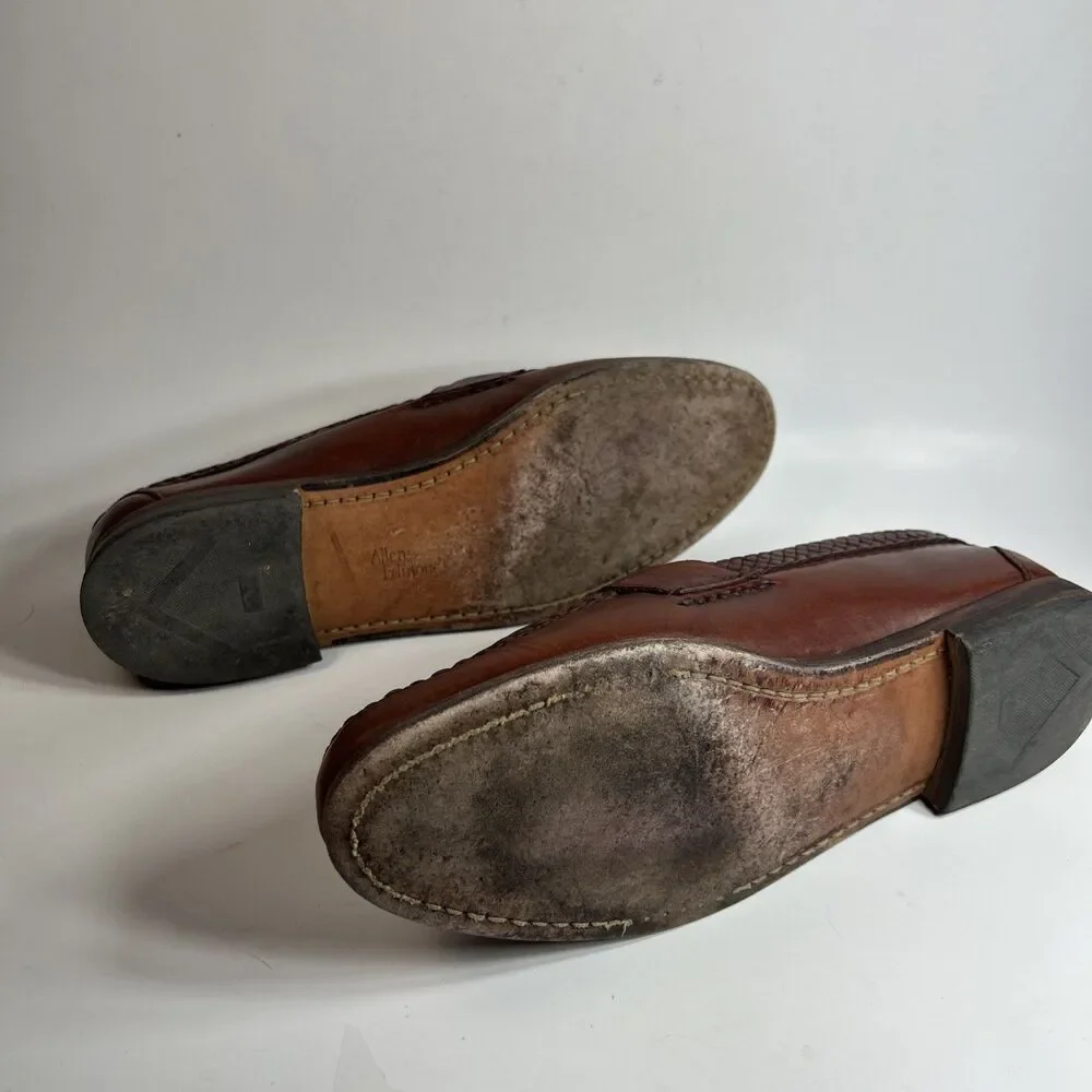 Allen Edmonds Mens Shoes Size 10 Maxfield Brown Leather Tassel Loafers Braided